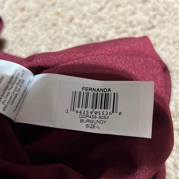 Dress The Population Fernanda Strapless Evening Gown Burgundy Large - Picture 10 of 10